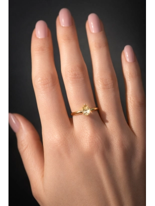 Кольцо из желтого золота 585 пробы с цветными фианитами