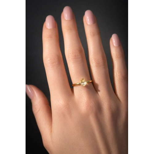 Кольцо из желтого золота 585 пробы с цветными фианитами