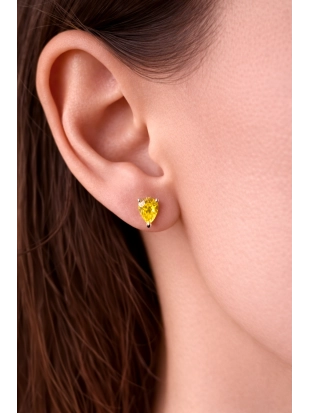 Пусеты (585 ж) цветной фианит