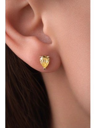 Пусеты (585 ж) цветной фианит