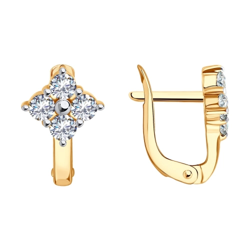Серьги из золота 585 пробы с фианитами