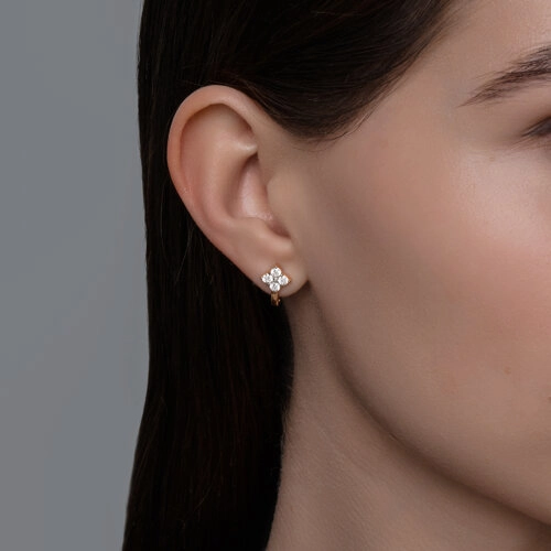 Серьги из золота 585 пробы с фианитами