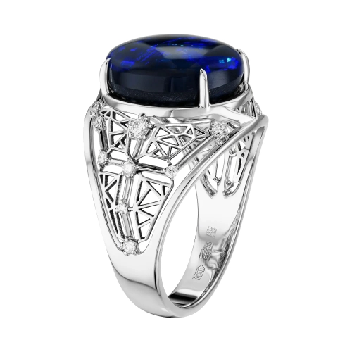 Кольцо (750 б) опал, бриллиант