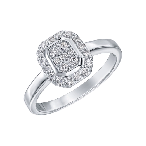 Кольцо из белого золота 585 пробы с бриллиантами