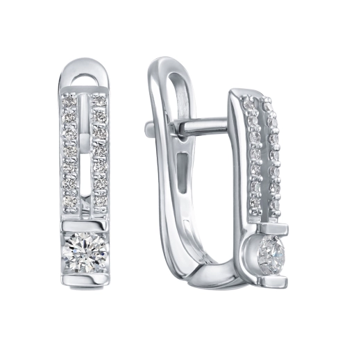 Серьги из белого золота 585 пробы с бриллиантами