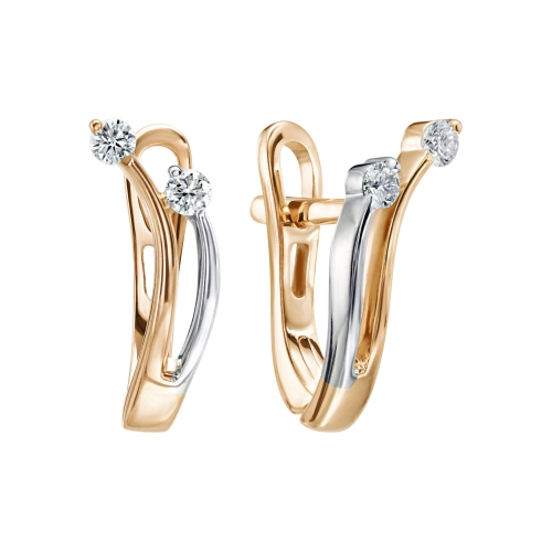 Серьги из золота 585 пробы с бриллиантами