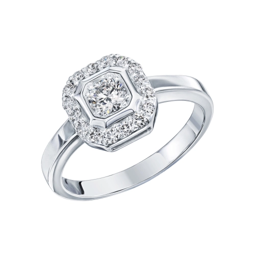 Кольцо из белого золота 585 пробы с бриллиантами