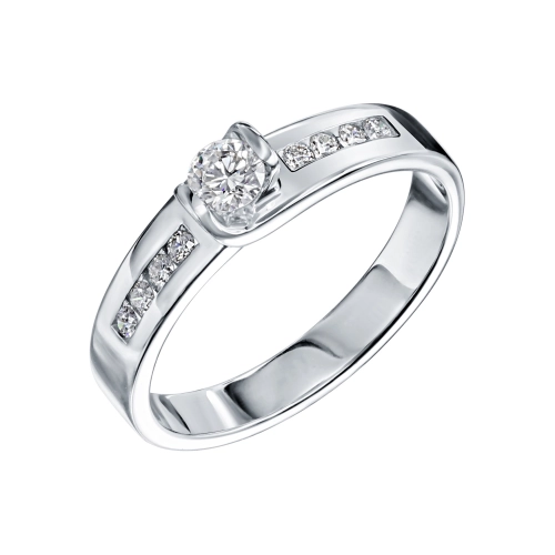 Кольцо из белого золота 585 пробы с бриллиантами