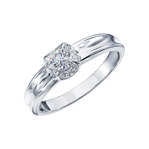 Кольцо из белого золота 585 пробы с бриллиантами