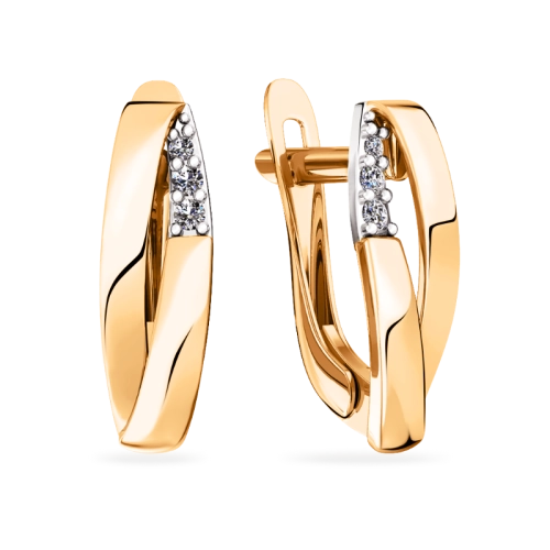 Серьги из золота 375 пробы с фианитами