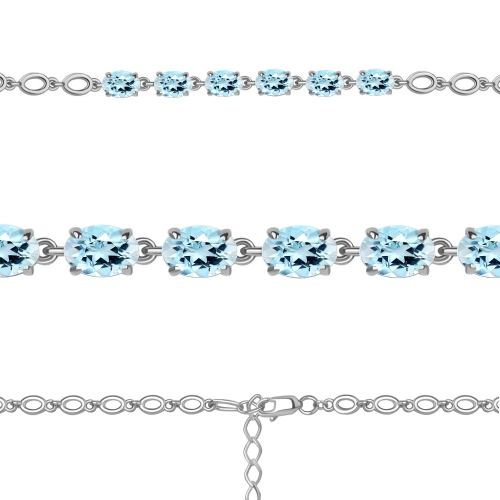 Браслет из серебра 925 пробы с топазом