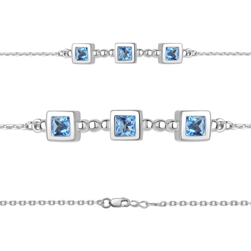 Браслет из серебра 925 пробы с топазом