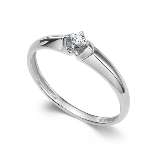 Кольцо из белого золота 585 пробы с бриллиантами