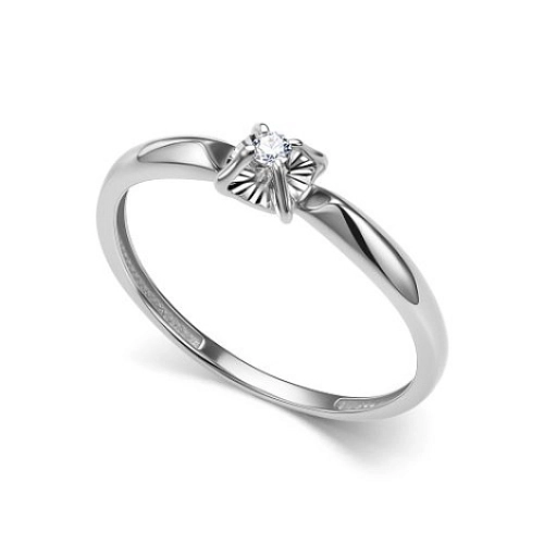 Кольцо из белого золота 585 пробы с бриллиантами