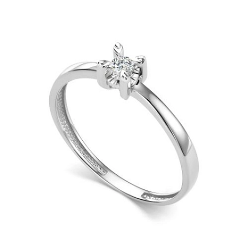 Кольцо из белого золота 585 пробы с бриллиантами