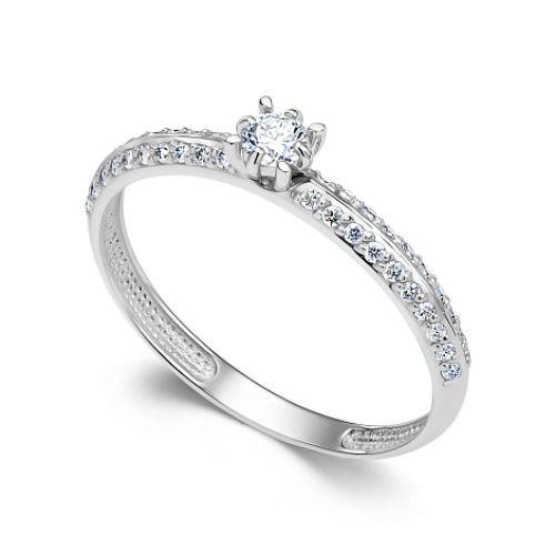 Кольцо из белого золота 585 пробы с бриллиантами