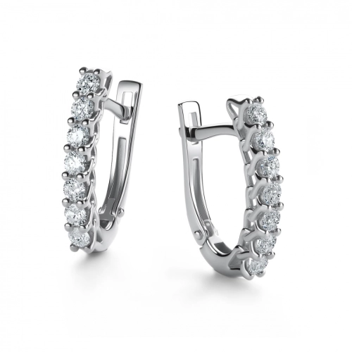 Серьги из белого золота 585 пробы с бриллиантами