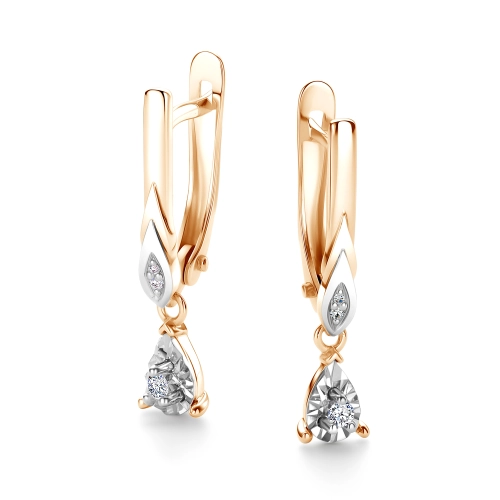 Серьги из золота 585 пробы с бриллиантами