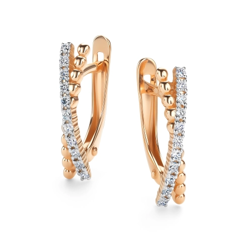 Серьги из золота 585 пробы с бриллиантами