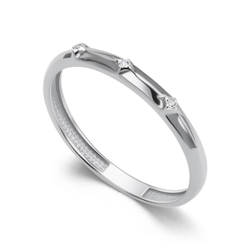 Обручальное кольцо из белого золота 585 пробы с бриллиантами