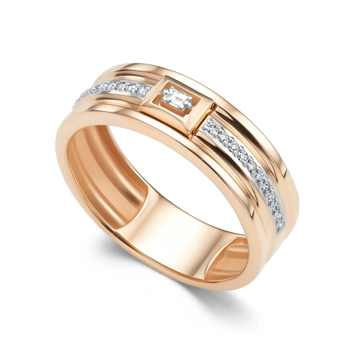 Обручальное кольцо из золота 585 пробы с бриллиантами