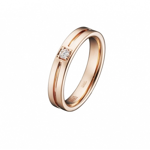 Обручальное кольцо из золота 585 пробы с бриллиантами