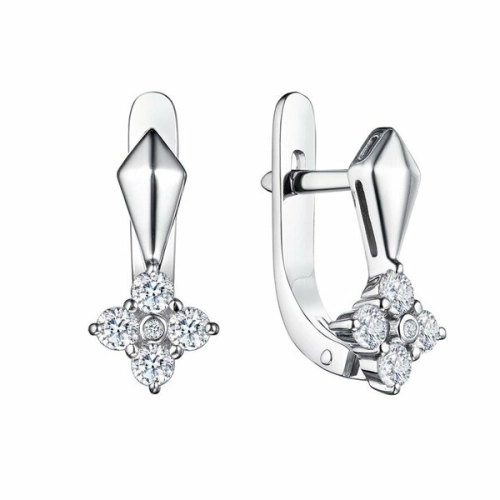 Серьги из белого золота 585 пробы с бриллиантами