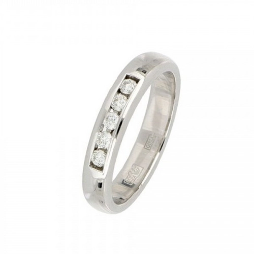 Обручальное кольцо из белого золота 585 пробы с бриллиантами