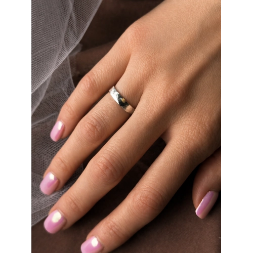 Обручальное кольцо из белого золота 585 пробы