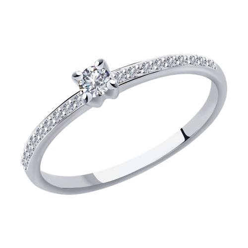 Кольцо из белого золота 585 пробы с бриллиантами