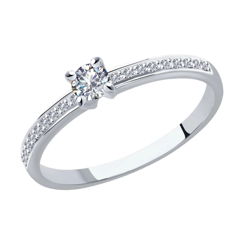 Кольцо из белого золота 585 пробы с бриллиантами