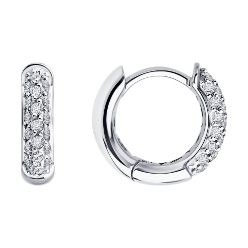 Серьги из белого золота 585 пробы с бриллиантами