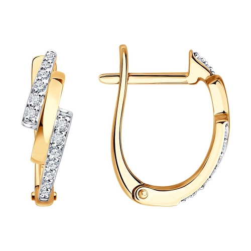 Серьги из золота 585 пробы с бриллиантами