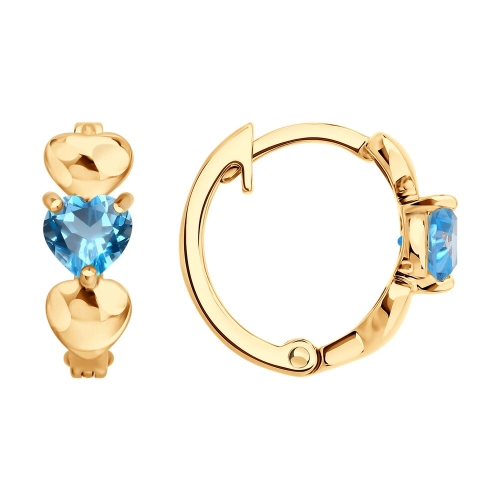 Серьги из золота 585 пробы с топазами