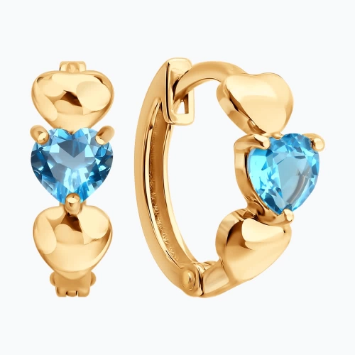 Серьги из золота 585 пробы с топазами