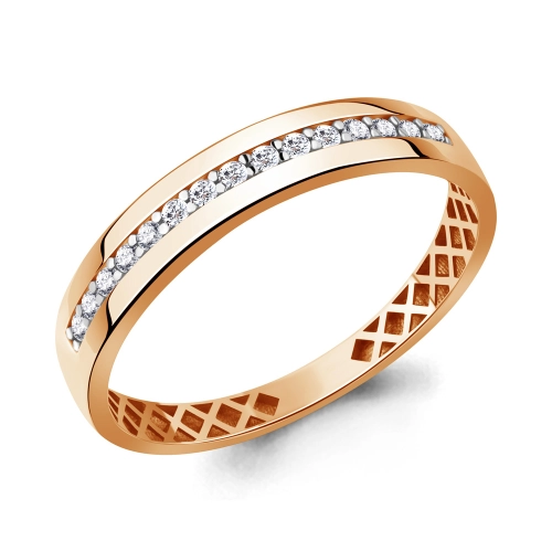 Обручальное кольцо из золота 585 пробы с бриллиантами