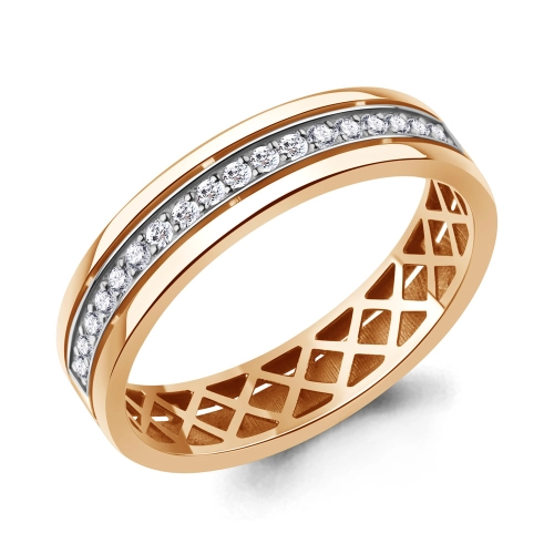 Обручальное кольцо из золота 585 пробы с бриллиантами