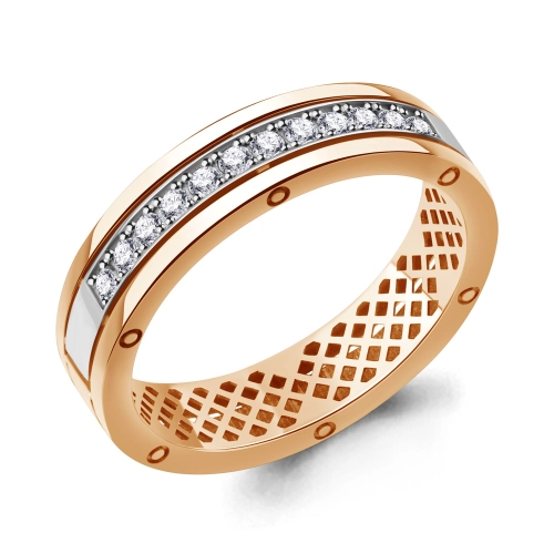 Обручальное кольцо из золота 585 пробы с бриллиантами