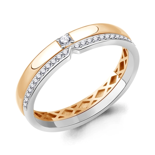 Обручальное кольцо из золота 585 пробы с бриллиантами