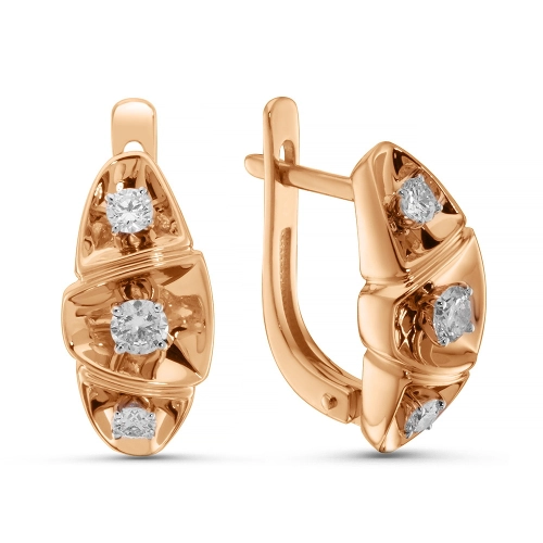 Серьги из золота 585 пробы с бриллиантами