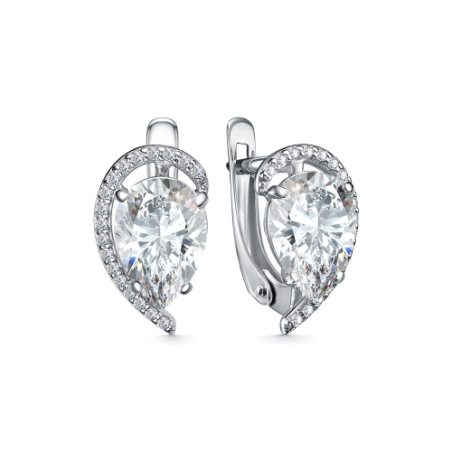 Серьги из серебра 925 пробы с фианитами