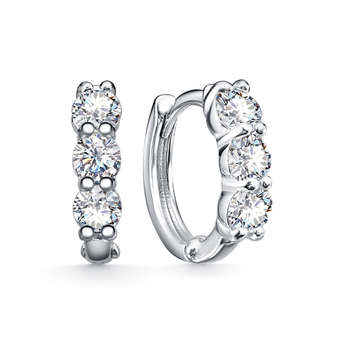 Серьги из серебра 925 пробы с фианитами