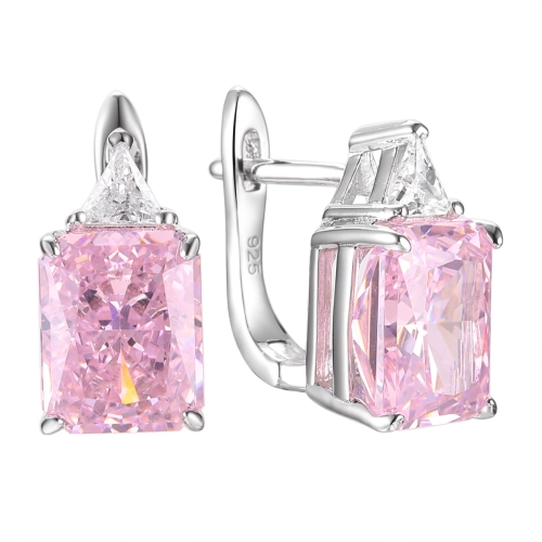 Серьги из серебра 925 пробы с цветными фианитами