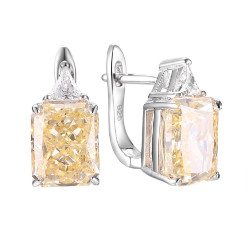 Серьги из серебра 925 пробы с цветными фианитами