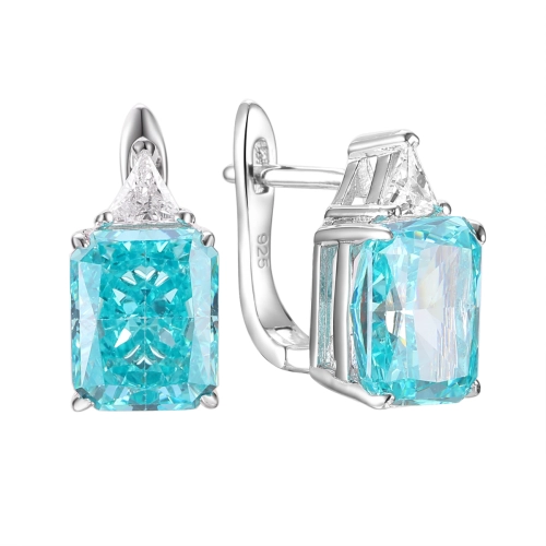 Серьги из серебра 925 пробы с цветными фианитами