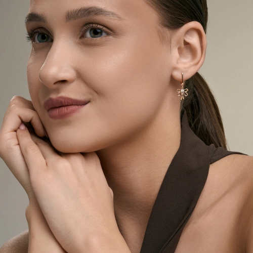 Серьги из золота 585 пробы с фианитами
