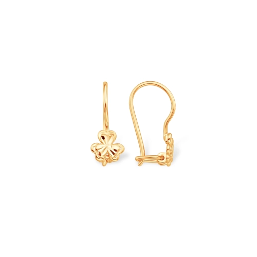 Серьги петельки из золота 585 пробы