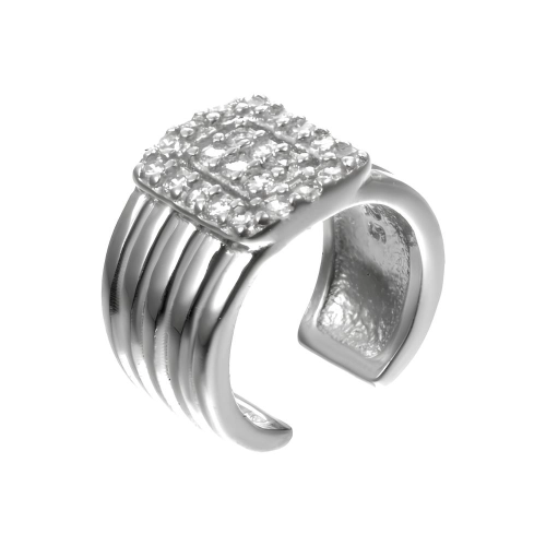 Серьга (925) циркон каффа