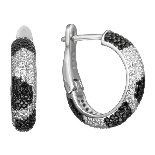Серьги из серебра 925 пробы с цветными цирконами