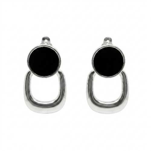 Серьги из серебра 925 пробы с ониксом